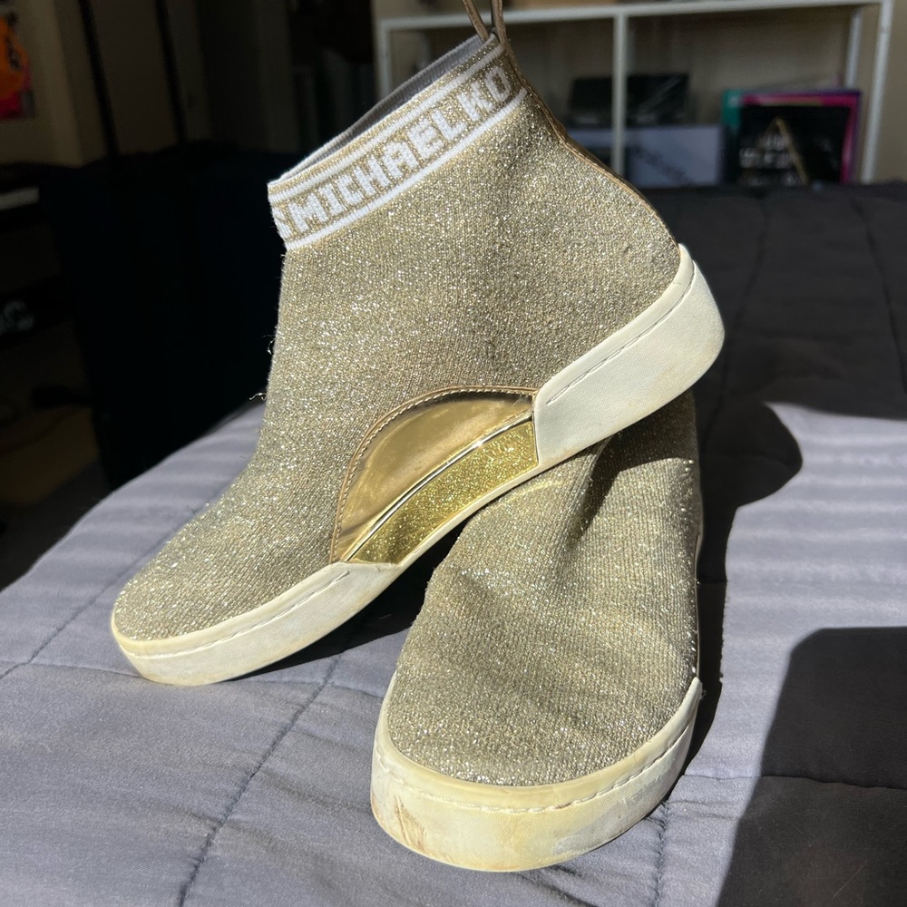 Michael Kors Grover Gold slip on sneakers